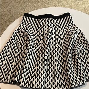 Carmen Marc Valvo Black and White Diamond Skater Skirt